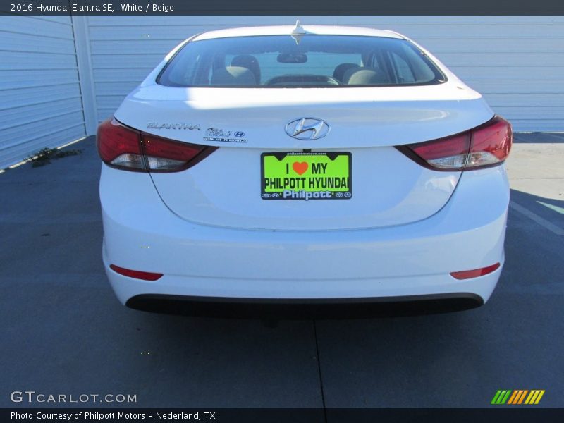 White / Beige 2016 Hyundai Elantra SE