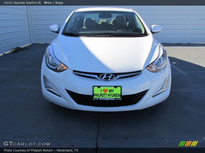 White / Beige 2016 Hyundai Elantra SE