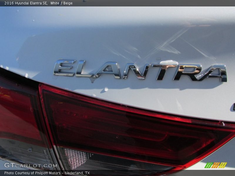 White / Beige 2016 Hyundai Elantra SE