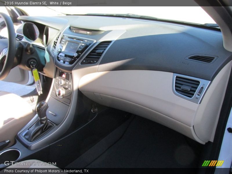 White / Beige 2016 Hyundai Elantra SE