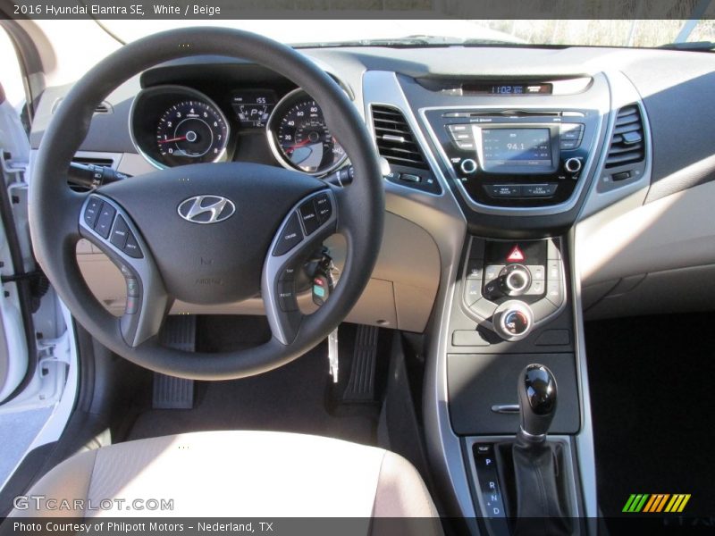White / Beige 2016 Hyundai Elantra SE