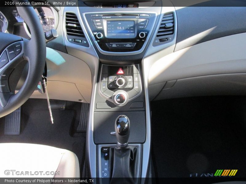 White / Beige 2016 Hyundai Elantra SE