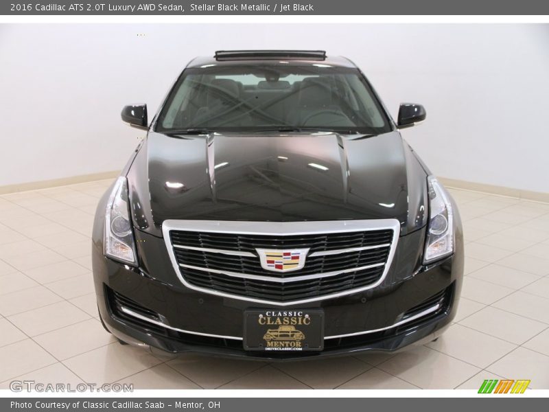Stellar Black Metallic / Jet Black 2016 Cadillac ATS 2.0T Luxury AWD Sedan