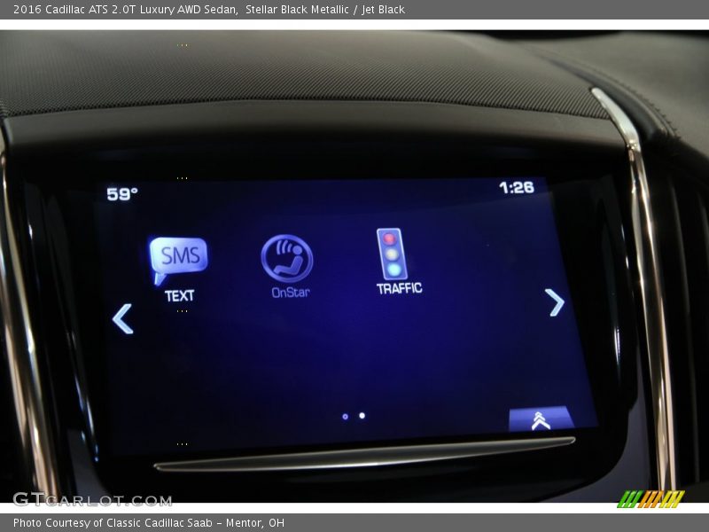 Stellar Black Metallic / Jet Black 2016 Cadillac ATS 2.0T Luxury AWD Sedan