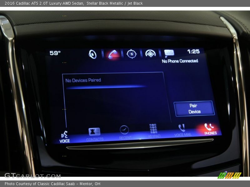 Stellar Black Metallic / Jet Black 2016 Cadillac ATS 2.0T Luxury AWD Sedan