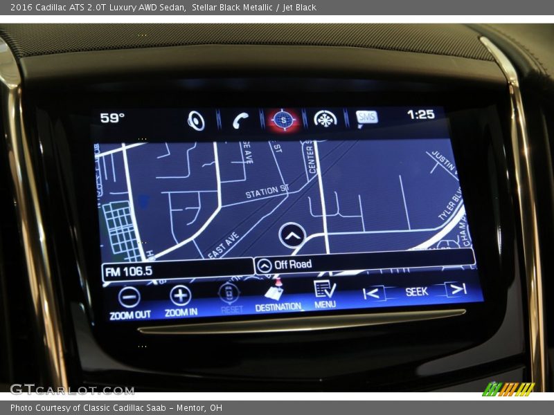 Stellar Black Metallic / Jet Black 2016 Cadillac ATS 2.0T Luxury AWD Sedan