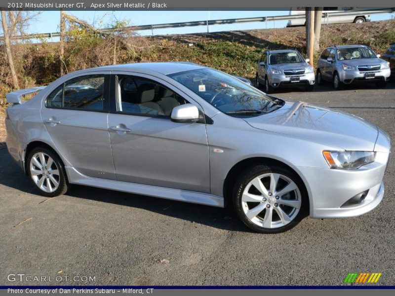 Apex Silver Metallic / Black 2012 Mitsubishi Lancer GT