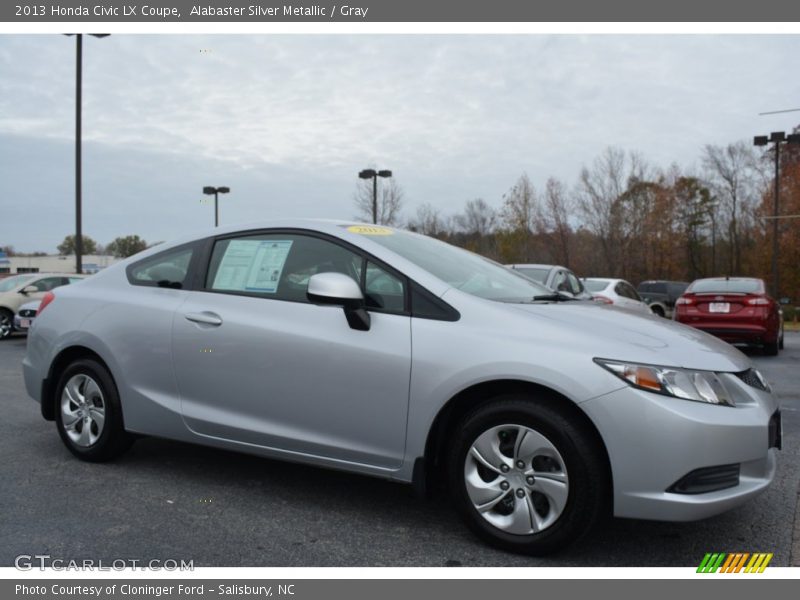 Alabaster Silver Metallic / Gray 2013 Honda Civic LX Coupe