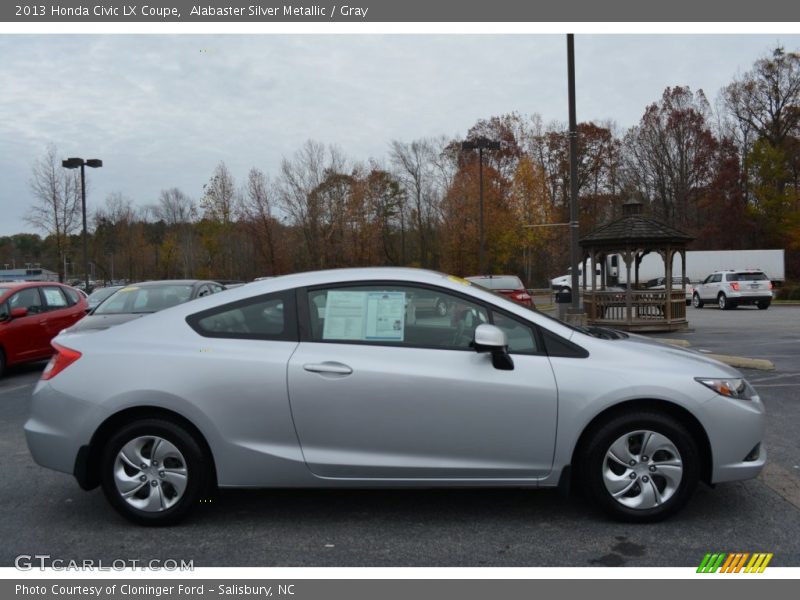 Alabaster Silver Metallic / Gray 2013 Honda Civic LX Coupe