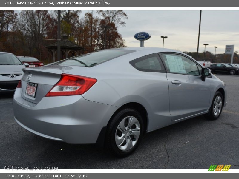 Alabaster Silver Metallic / Gray 2013 Honda Civic LX Coupe