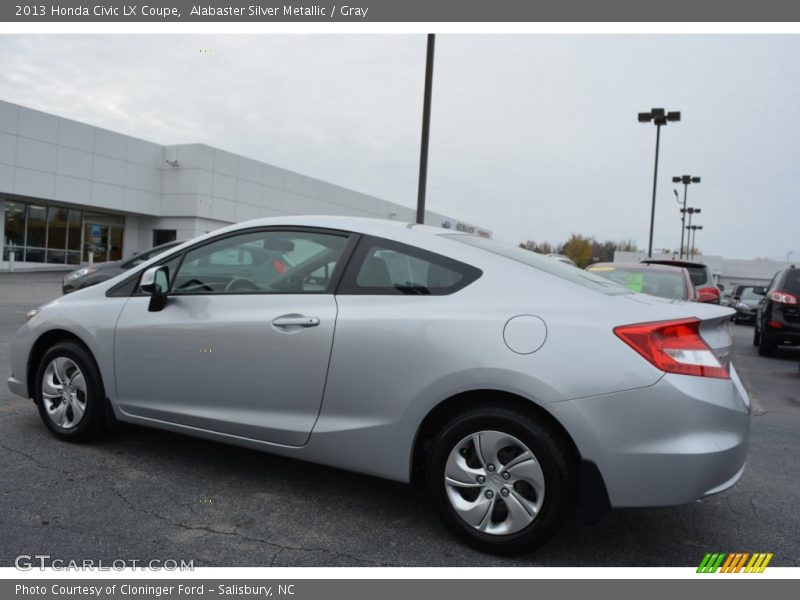 Alabaster Silver Metallic / Gray 2013 Honda Civic LX Coupe