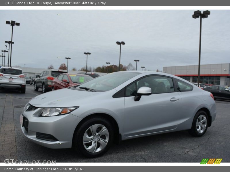 Alabaster Silver Metallic / Gray 2013 Honda Civic LX Coupe