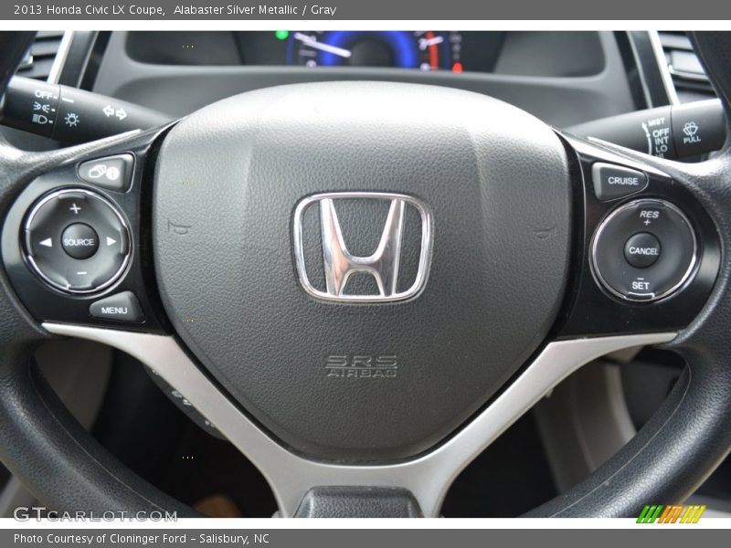 Alabaster Silver Metallic / Gray 2013 Honda Civic LX Coupe