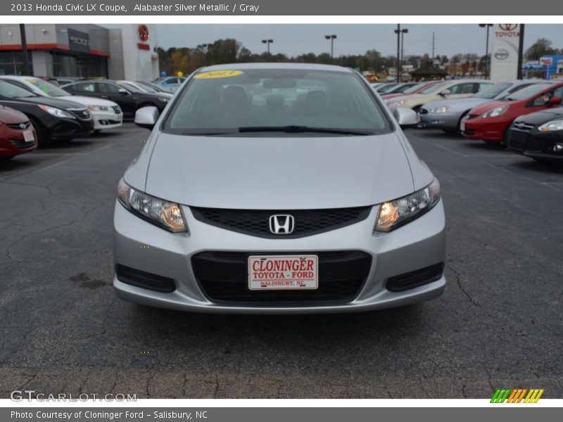 Alabaster Silver Metallic / Gray 2013 Honda Civic LX Coupe
