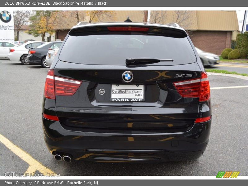Black Sapphire Metallic / Black 2016 BMW X3 xDrive28i