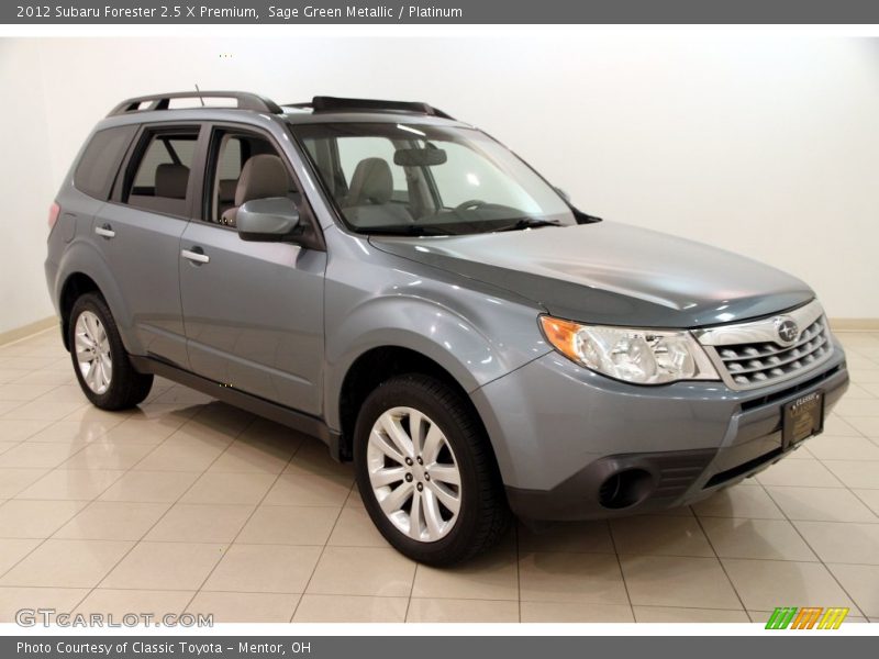 Sage Green Metallic / Platinum 2012 Subaru Forester 2.5 X Premium