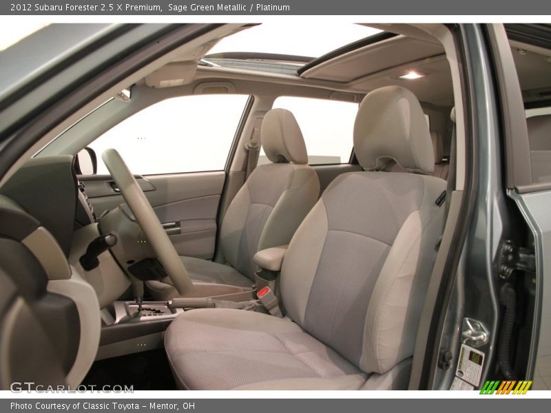 Sage Green Metallic / Platinum 2012 Subaru Forester 2.5 X Premium
