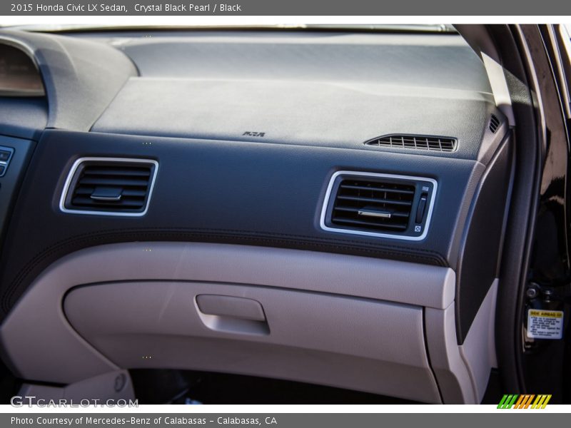 Crystal Black Pearl / Black 2015 Honda Civic LX Sedan