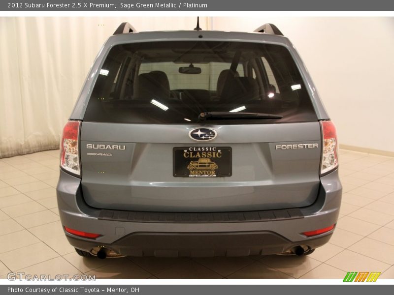 Sage Green Metallic / Platinum 2012 Subaru Forester 2.5 X Premium
