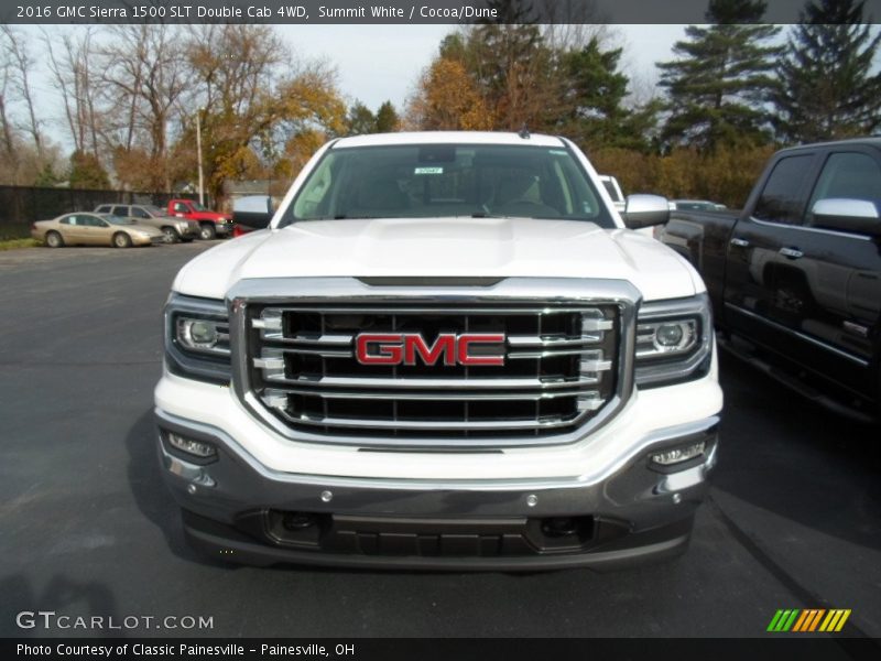 Summit White / Cocoa/Dune 2016 GMC Sierra 1500 SLT Double Cab 4WD