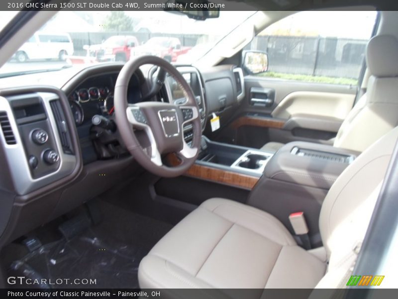 Summit White / Cocoa/Dune 2016 GMC Sierra 1500 SLT Double Cab 4WD