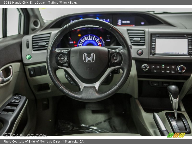 Taffeta White / Beige 2012 Honda Civic EX-L Sedan