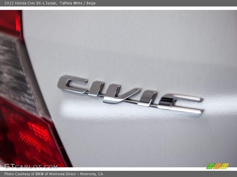 Taffeta White / Beige 2012 Honda Civic EX-L Sedan