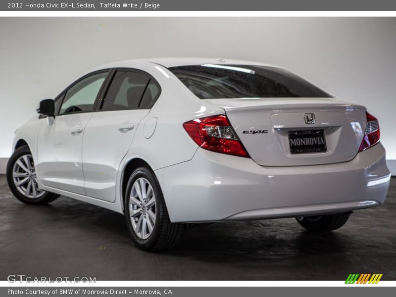 Taffeta White / Beige 2012 Honda Civic EX-L Sedan