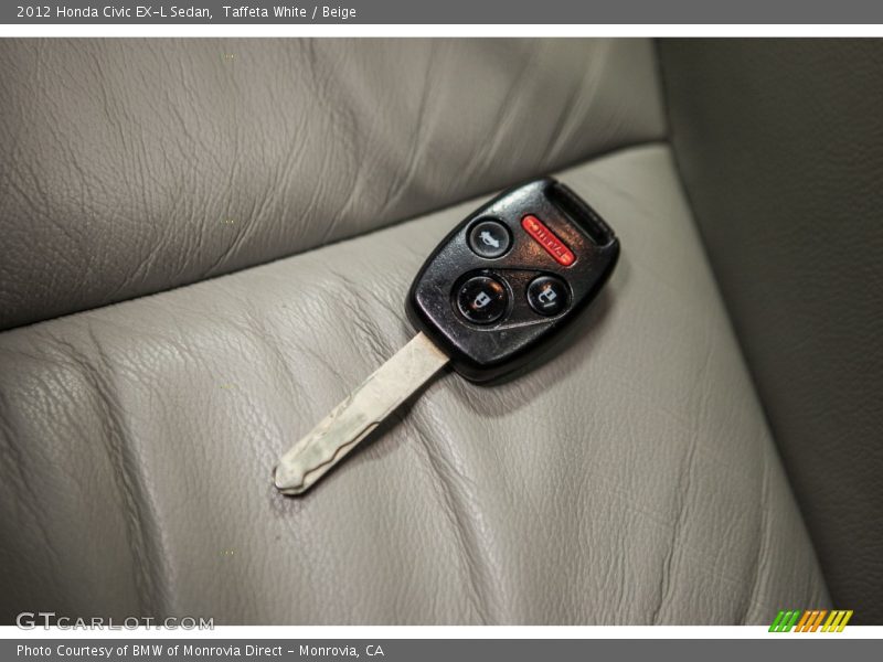 Taffeta White / Beige 2012 Honda Civic EX-L Sedan