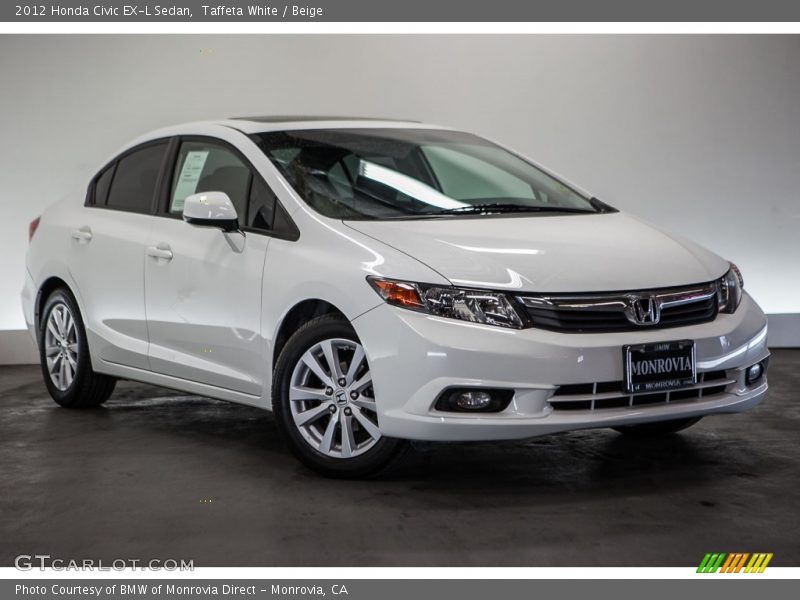 Taffeta White / Beige 2012 Honda Civic EX-L Sedan