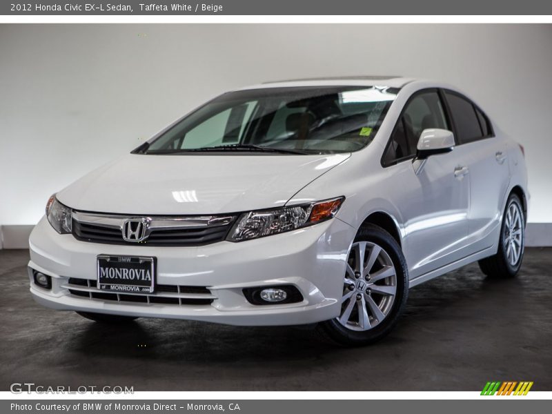 Taffeta White / Beige 2012 Honda Civic EX-L Sedan