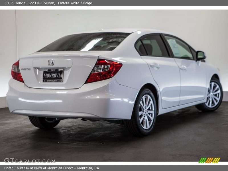 Taffeta White / Beige 2012 Honda Civic EX-L Sedan