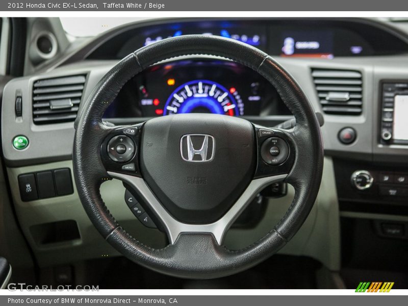 Taffeta White / Beige 2012 Honda Civic EX-L Sedan