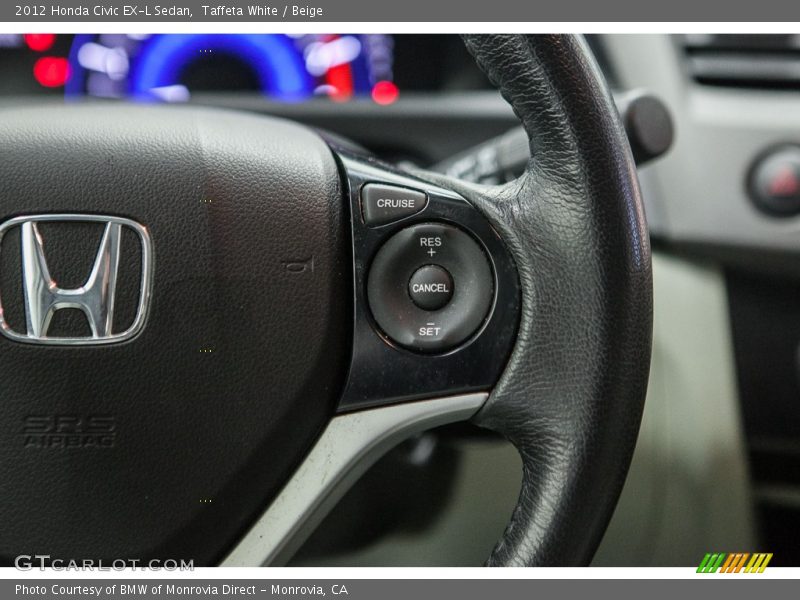 Taffeta White / Beige 2012 Honda Civic EX-L Sedan