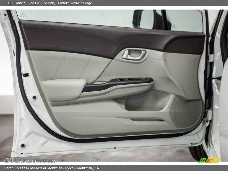 Taffeta White / Beige 2012 Honda Civic EX-L Sedan