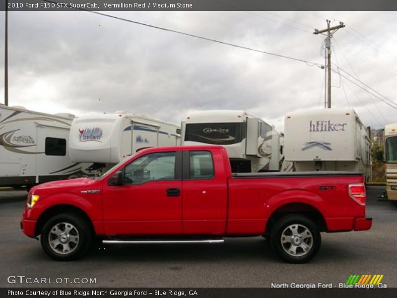 Vermillion Red / Medium Stone 2010 Ford F150 STX SuperCab