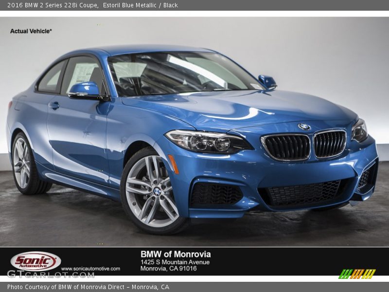 Estoril Blue Metallic / Black 2016 BMW 2 Series 228i Coupe