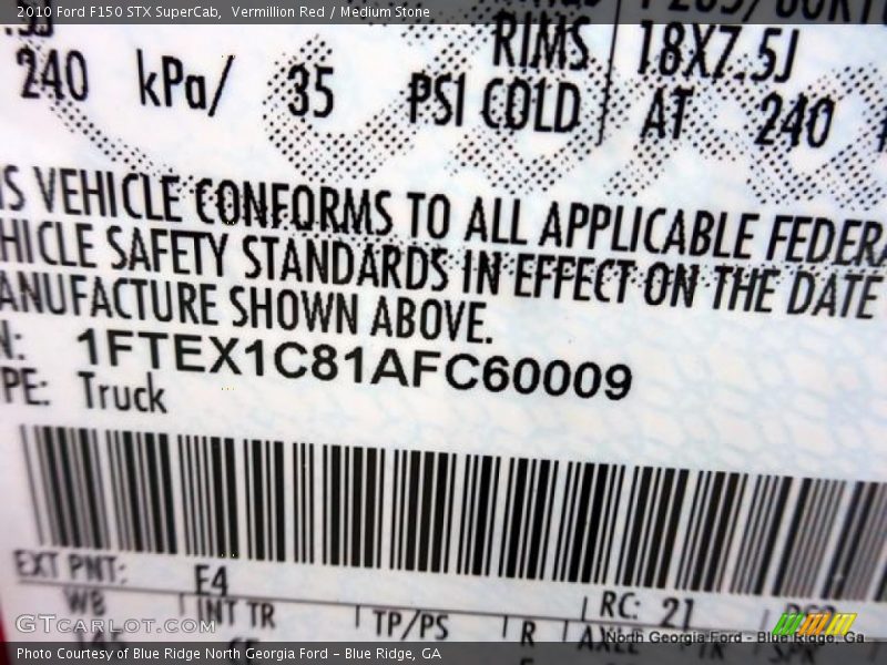 Vermillion Red / Medium Stone 2010 Ford F150 STX SuperCab