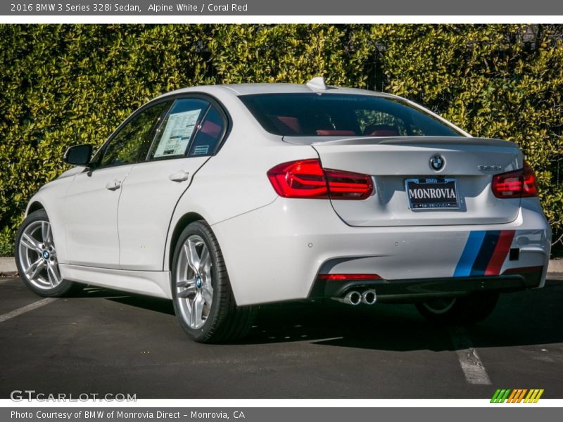 Alpine White / Coral Red 2016 BMW 3 Series 328i Sedan
