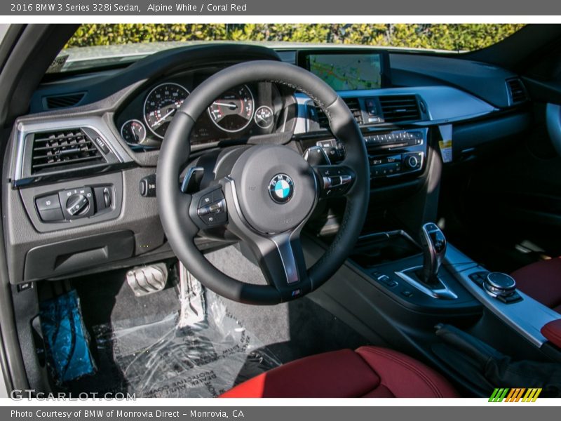 Alpine White / Coral Red 2016 BMW 3 Series 328i Sedan