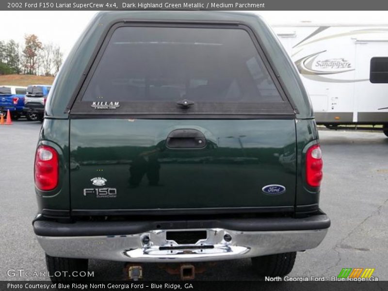 Dark Highland Green Metallic / Medium Parchment 2002 Ford F150 Lariat SuperCrew 4x4