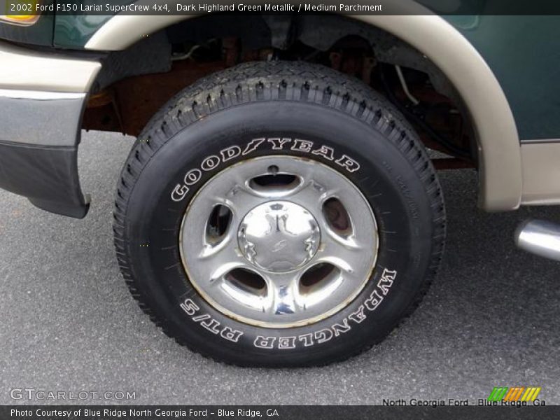 Dark Highland Green Metallic / Medium Parchment 2002 Ford F150 Lariat SuperCrew 4x4