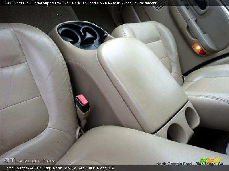 Dark Highland Green Metallic / Medium Parchment 2002 Ford F150 Lariat SuperCrew 4x4