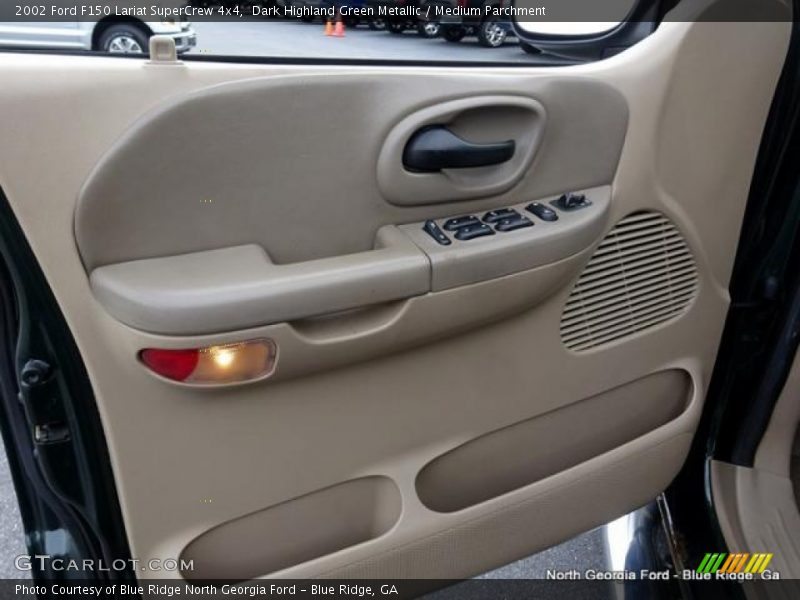 Dark Highland Green Metallic / Medium Parchment 2002 Ford F150 Lariat SuperCrew 4x4