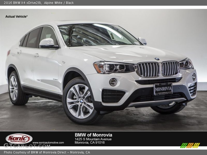 Alpine White / Black 2016 BMW X4 xDrive28i