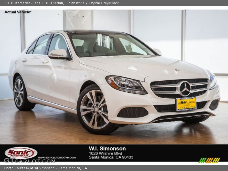 Polar White / Crystal Grey/Black 2016 Mercedes-Benz C 300 Sedan