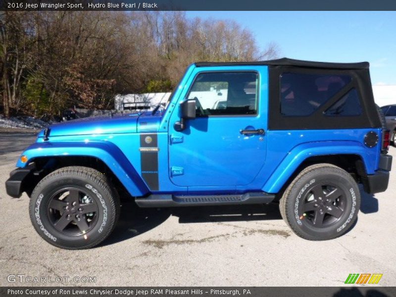 Hydro Blue Pearl / Black 2016 Jeep Wrangler Sport