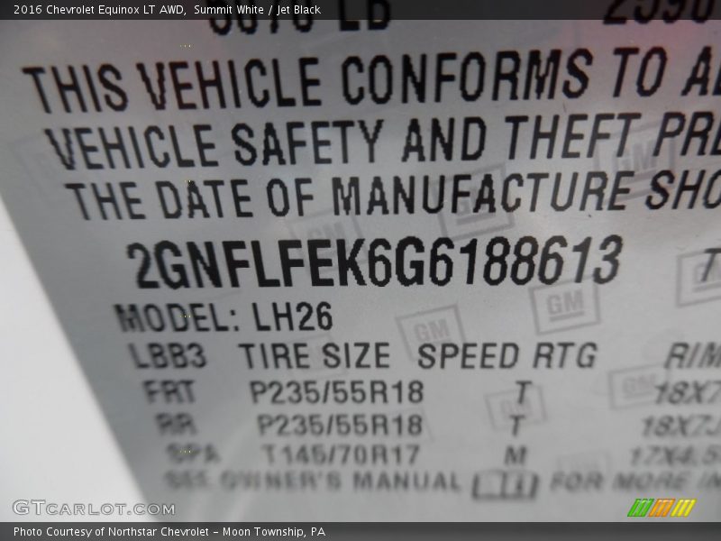Summit White / Jet Black 2016 Chevrolet Equinox LT AWD