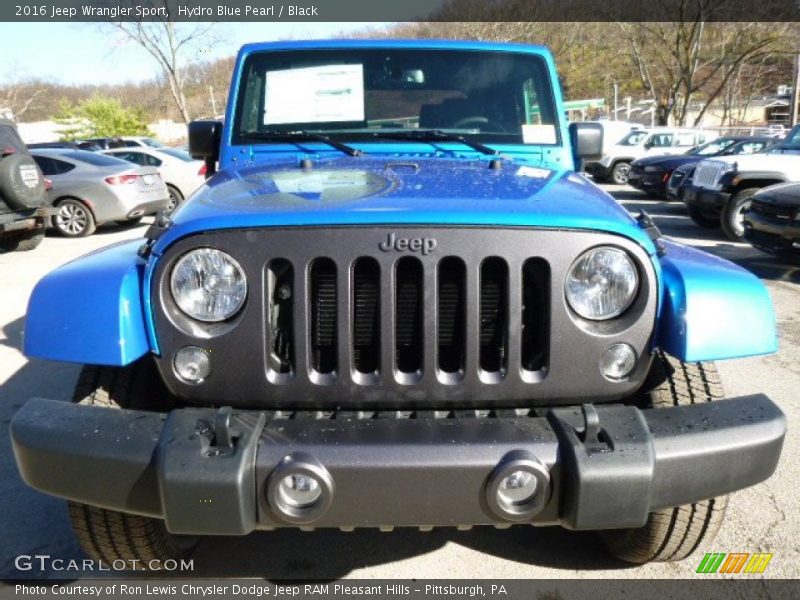 Hydro Blue Pearl / Black 2016 Jeep Wrangler Sport