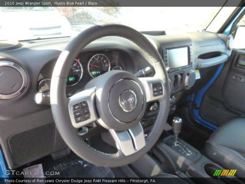 Hydro Blue Pearl / Black 2016 Jeep Wrangler Sport